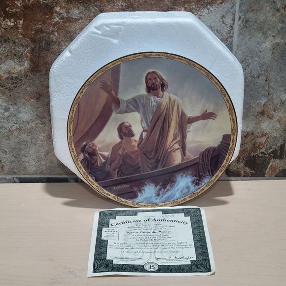 Jesus Calms The Waters Plate Robert T Barrett  Life of Christ Bradford Exchange - Picture 3 of 12